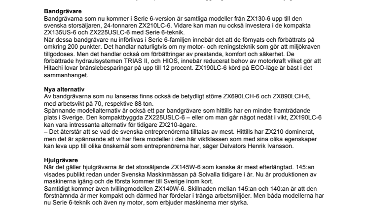 20-tal nya Hitachimodeller till Sverige
