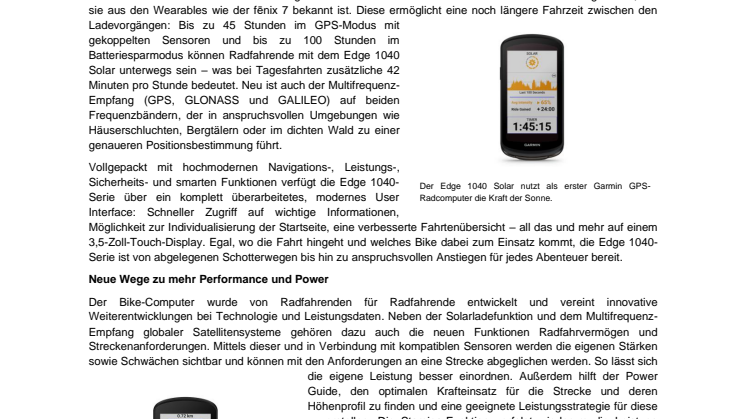 PM Garmin Edge 1040 Serie