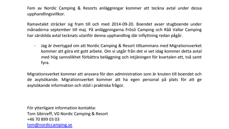  Tilldelas Migrationsverkets ramavtal för ABT boende
