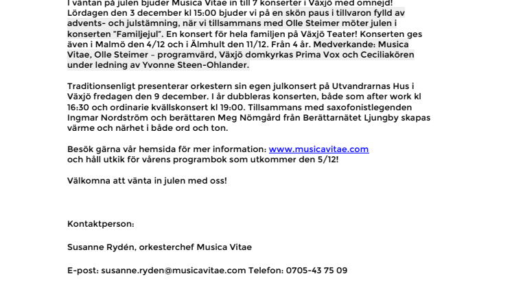 Jul med Musica Vitae