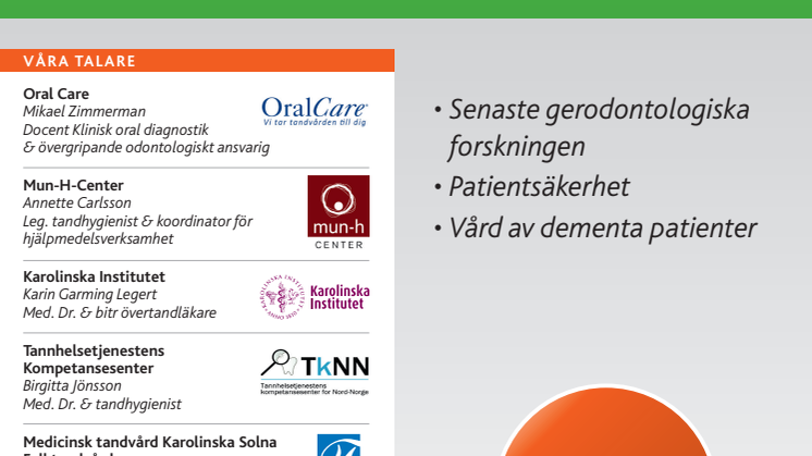 Gerodonti i utveckling, konferens i Stockholm 24-25 april