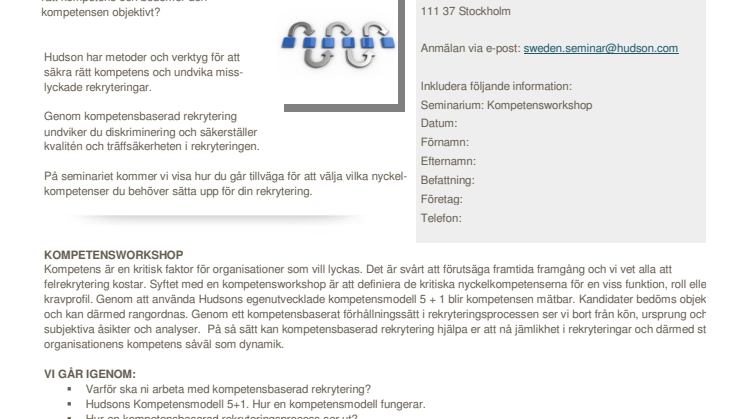 Höstens seminarier på Hudson i Stockholm