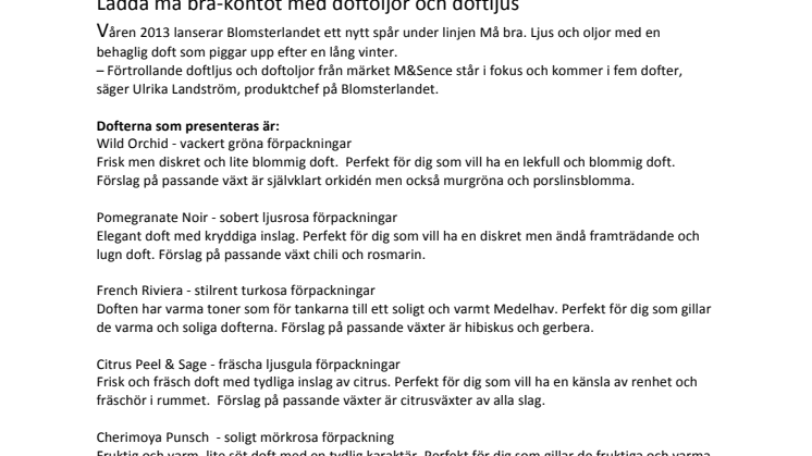 Ladda må bra-kontot med doftoljor och doftljus