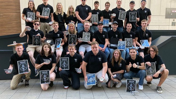 Förra årets TechStar-stipendiater på plats i Stuttgart.