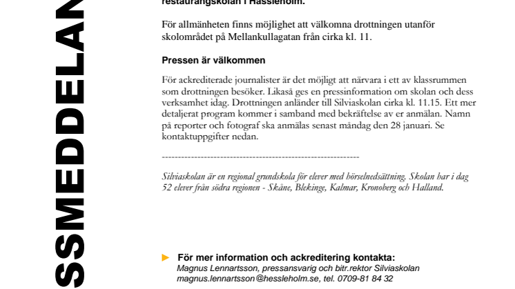 Drottningen besöker Silviaskolan