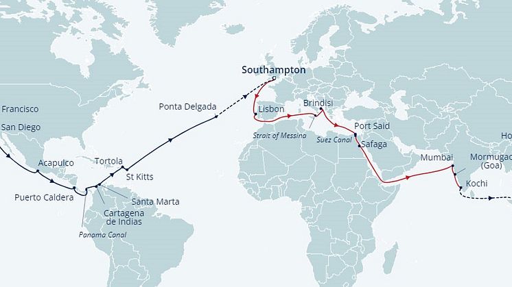 2023 world cruise itinerary