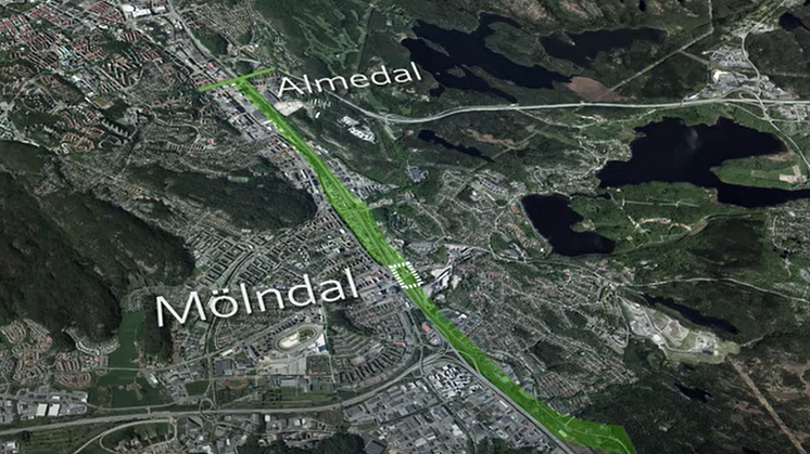 Illustrationen är hämtad från Trafikverkets film Göteborg–Borås – Förslag på lokalisering av den nya järnvägen.