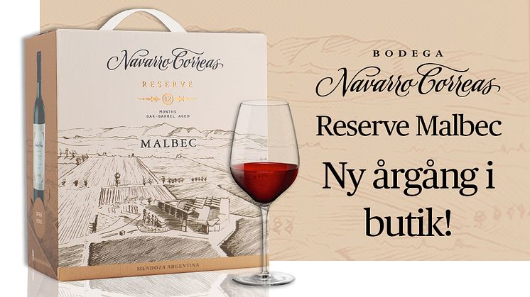 Navarro Correas Reserve Malbec - ny årgång i butik.