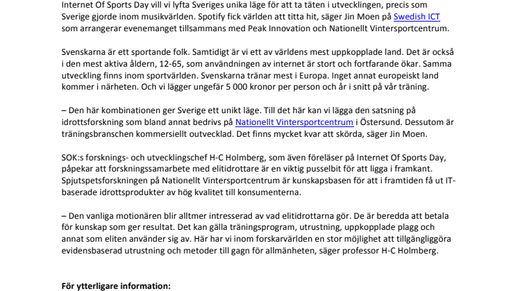 IT-Sverige ska revolutionera sportbranschen