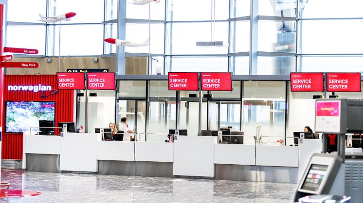 Norwegian's new check-in area at Oslo airport