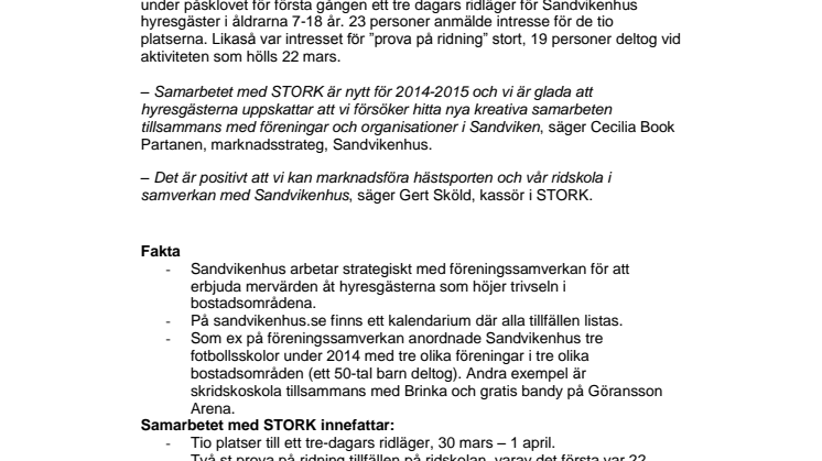 Stort intresse för Sandvikenhus ridläger