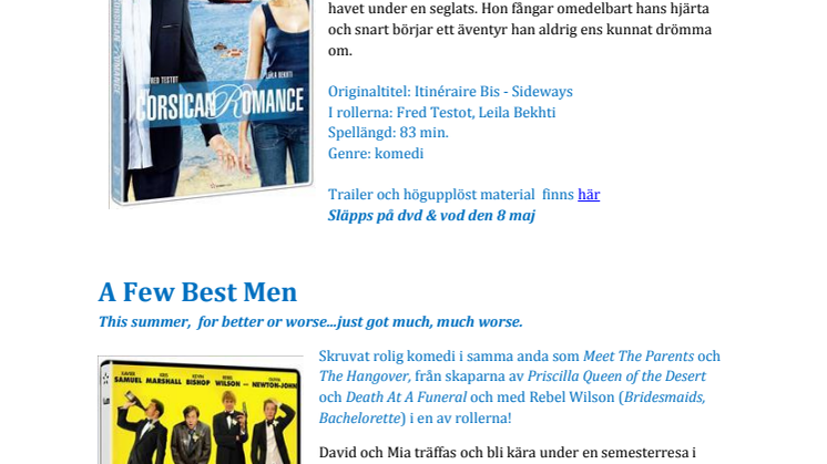 Filmer i maj - nyheter på blu-ray, dvd & vod från Scanbox
