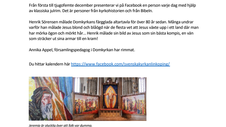 Altartavlan i Domkyrkan blir adventskalender