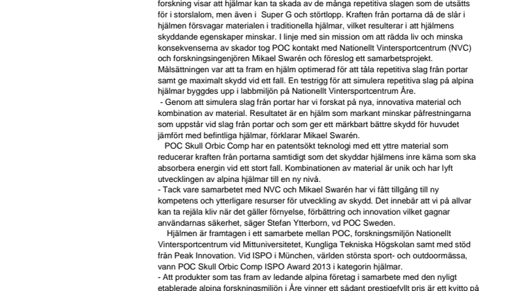 Banbrytande hjälm gör alpin åkning säkrare 