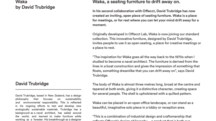 Offecct Press release Waka by David Trubridge_EN