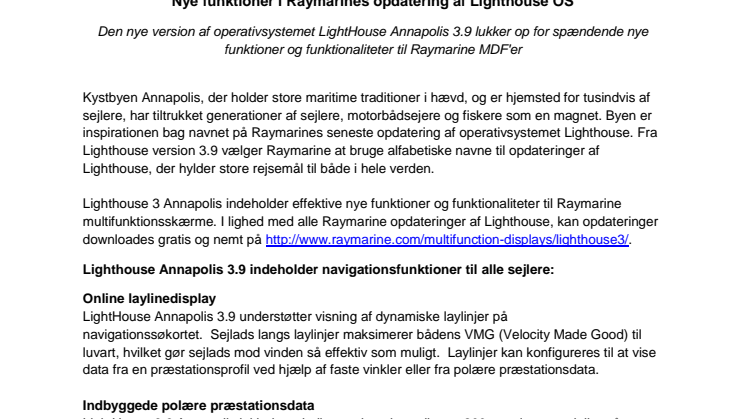 Nye funktioner i Raymarines opdatering af Lighthouse OS