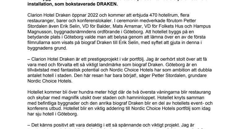 Eldig byggstart för Clarion Hotel Draken