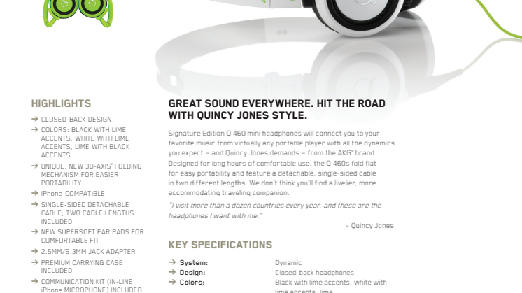 Specification Sheet - Q 460 (English)