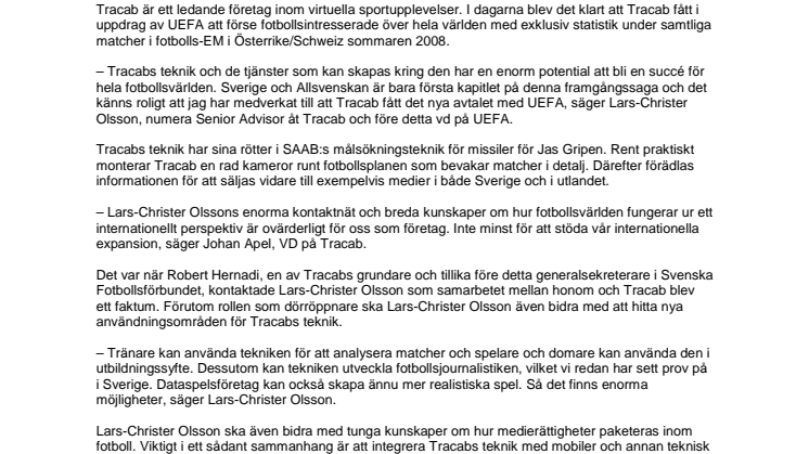 Tracab levererar unik statistik under fotbolls-EM - Nyrekryterade UEFA-VD:n Lars-Christer Olsson agerade dörröppnare