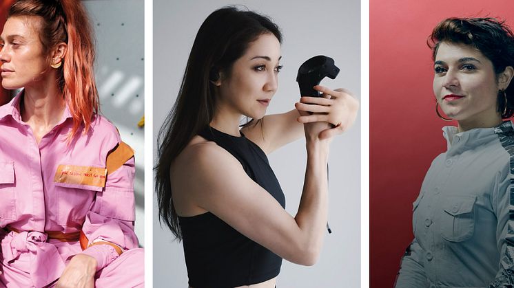 Kreatörerna som var med i Kia Hackathon, fr v Lucy McCrea, Dr Merritt Moore och Dr Nelly Ben Hayoun.