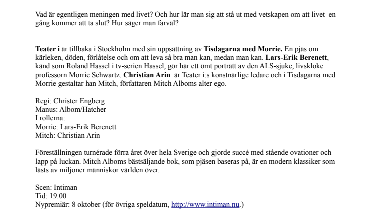 Lars-Erik Berenett tillbaka i succéroll