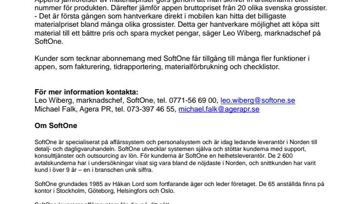 Hantverkare kan jämföra materialpriser med ny app