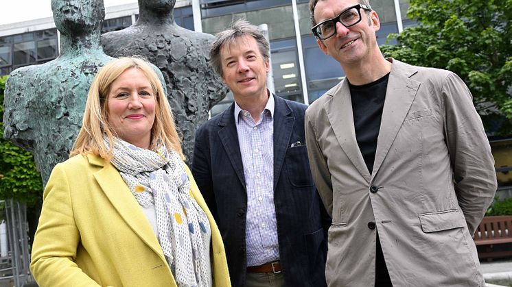 From l-r Executive Director and Joint CEO of Live Theatre Jacqui Kell, Director of Cultural Partnerships at Northumbria University Neil Percival, and Director of Tyne and Wear Archives and Museums (TWAM) Keith Merrin.