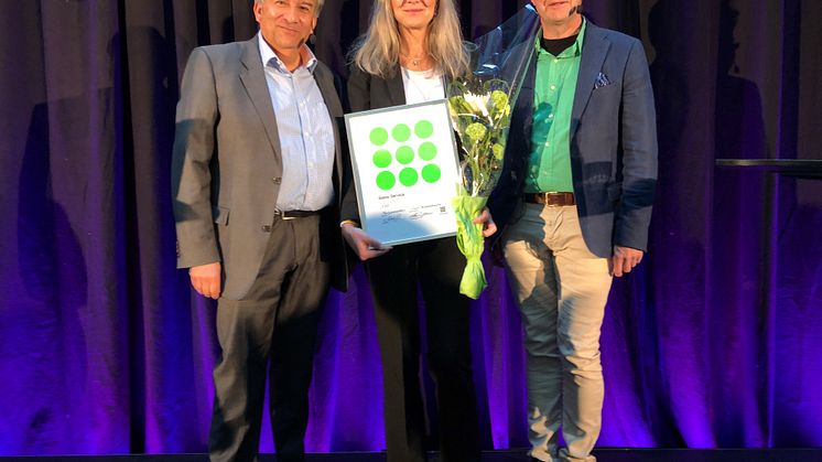 Johanna Gavefalk, Marknad och kommunikationschef tog emot servicescore utmärkelsen