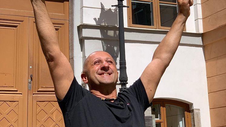Samir Sabri utanför Svea hovrätt den 1 juli 2021