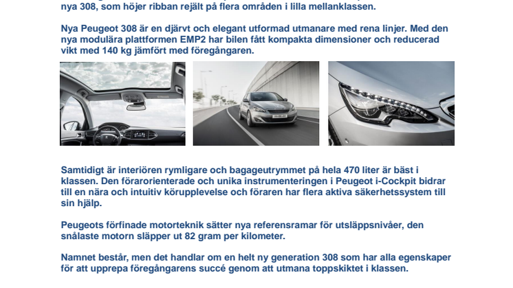 Världspremiär för nya Peugeot 308