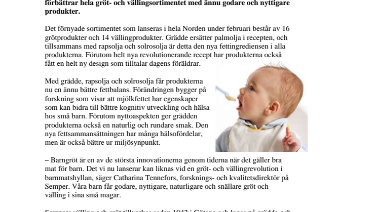 Semper lanserar helt nytt gröt- och vällingsortiment