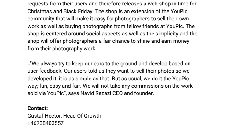 Your own photography-shop, just 4 clicks away