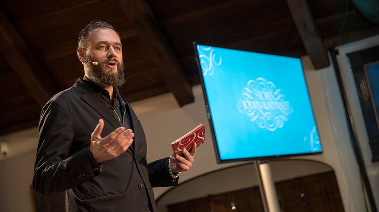 Olof Lundh vid nomineringsceremonin på Nedre Manilla. Foto: Magnus Bergström