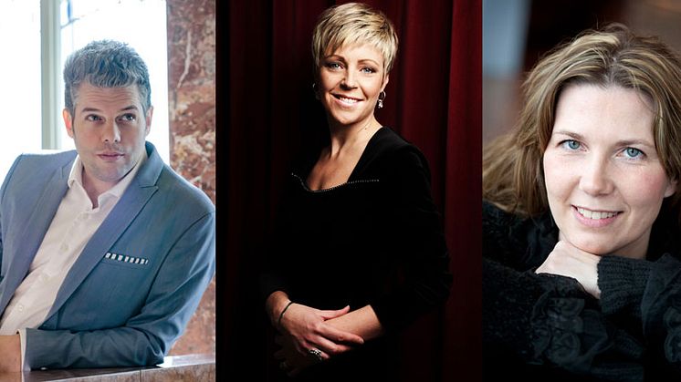 Ledare och solist Barnabás Kelemen, sopran Karin Dahlberg och kompositör Tina Andersson.