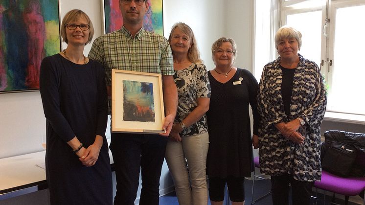 Anette Hendrup Smith kostvejleder Sundhedscenter Rebild, Brian Pedersen leder af produktionskøkkenet i Rebild Kommune, Hanne Kramer konsulent, Mariann Aagaard Regionsformand og Jill Ellermann Sekretariatsleder VEU Aalborg