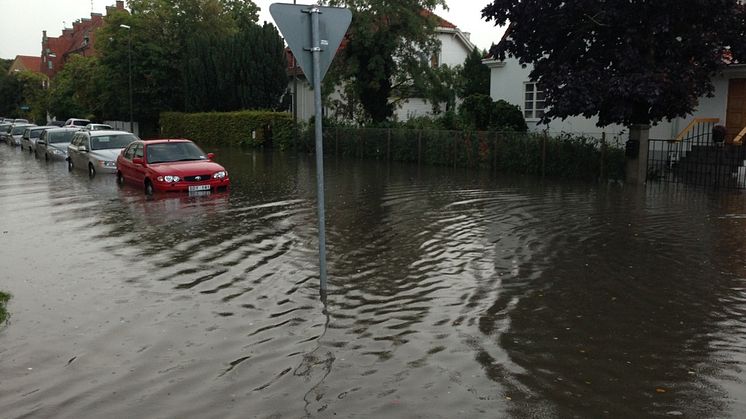 Översvämningar på Ingelstadsgatan i Malmö, 2014