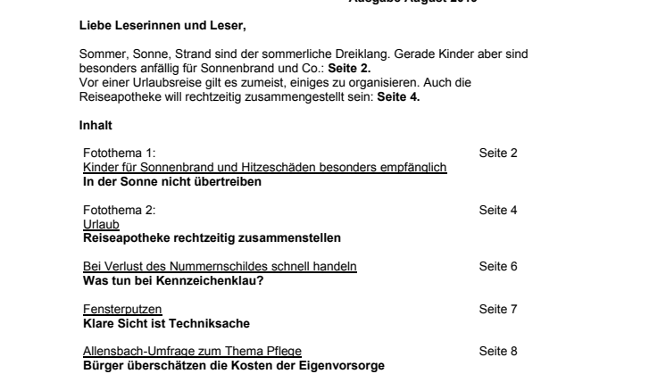 Tipps und Themen 8-2019