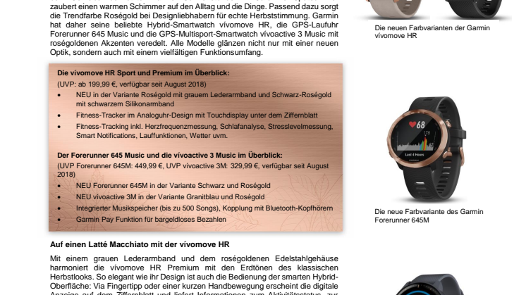 (Rosé-)Goldener Herbst mit Garmin