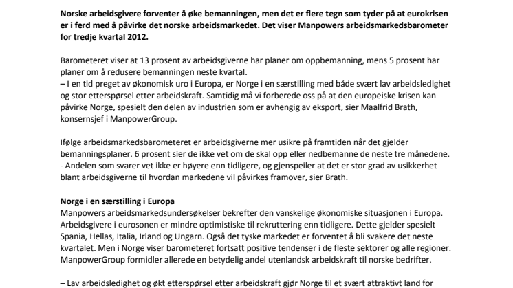 Forsiktig norsk optimisme i et urolig Europa