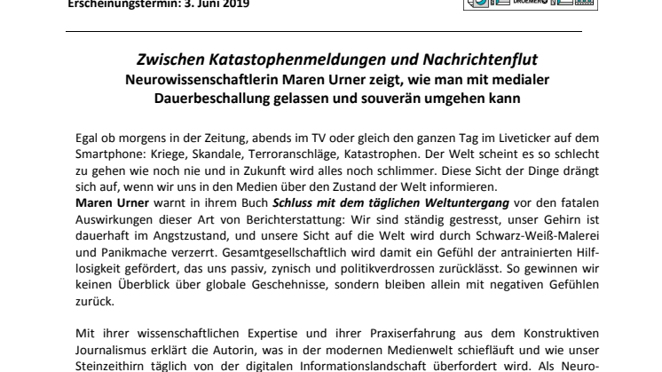 Maren Urner - Schluss mit dem täglichen Weltuntergang
