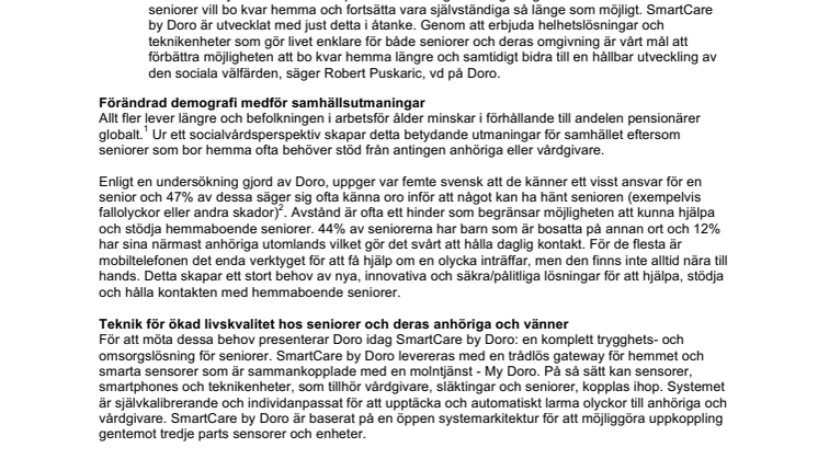 Doro demonstrerar SmartCare by Doro – en komplett trygghets- och omsorgslösning för seniorer
