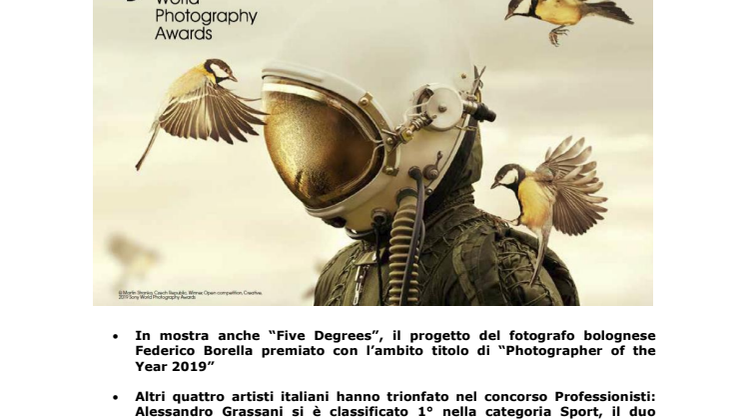 In Italia la mostra dei Sony World Photography Awards  alla Villa Reale di Monza dal 13 settembre al 3 novembre   