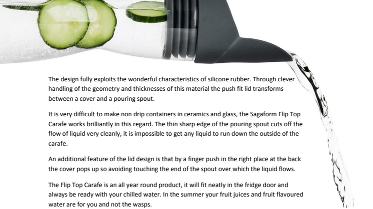 The Sagaform Flip Carafe, destined to be a star on the kitchen catwalk! 