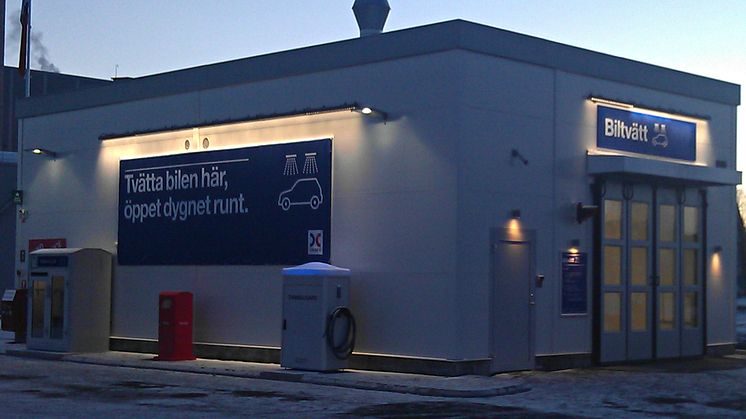 OKQ8 startar obemannat biltvättskoncept med dygnet runt-öppet