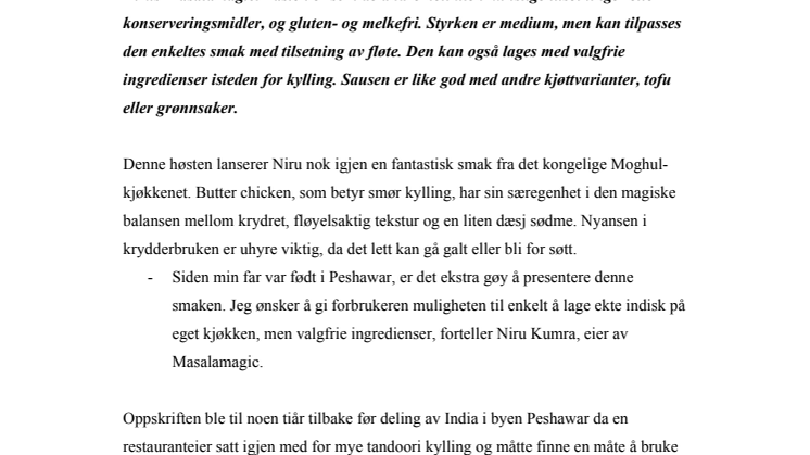 INDISK KONGELIG FOLKEFAVORITT UTFORDRER FREDAGSTACOEN – AUTENTISK BUTTER CHICKEN PÅ MARKEDET
