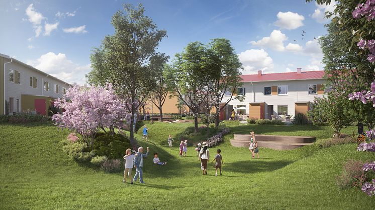 74 radhus ska byggas i Bergsjön av fastighetsbolaget Balder. Det byggs även tre punkthus med ungefär 120 bostadsrätter.