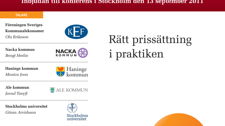Internpriser i offentlig sektor, konferens 13 september