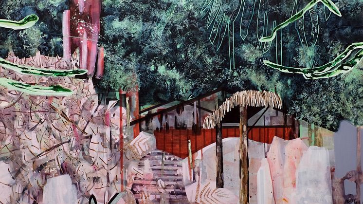 Elisabet Thun, Entrance, 2019, akryl på duk. 