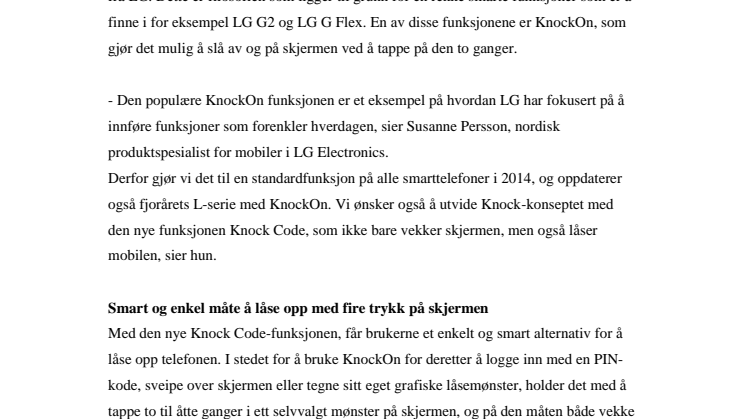 TAPP TAPP! VEKK DIN LG-MOBIL MED SMARTE KNOCKON OG KNOCK CODE