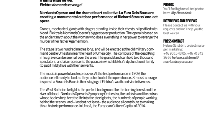Elektra - press material in english